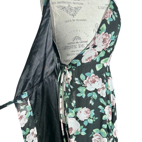 Lulus | Women | Legendary Romantic Dark Floral Chiffon Wrap Maxi Dress | Size XL - Picture 8 of 16
